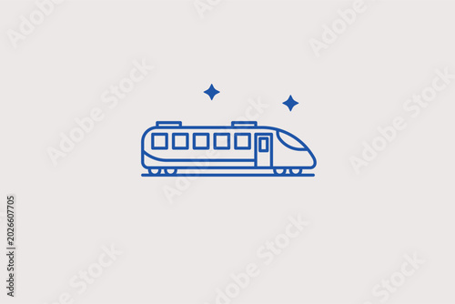 Tableau sur toile A high-speed electric passenger train line icon for intercity railway ticket booking systems and railroad schedules