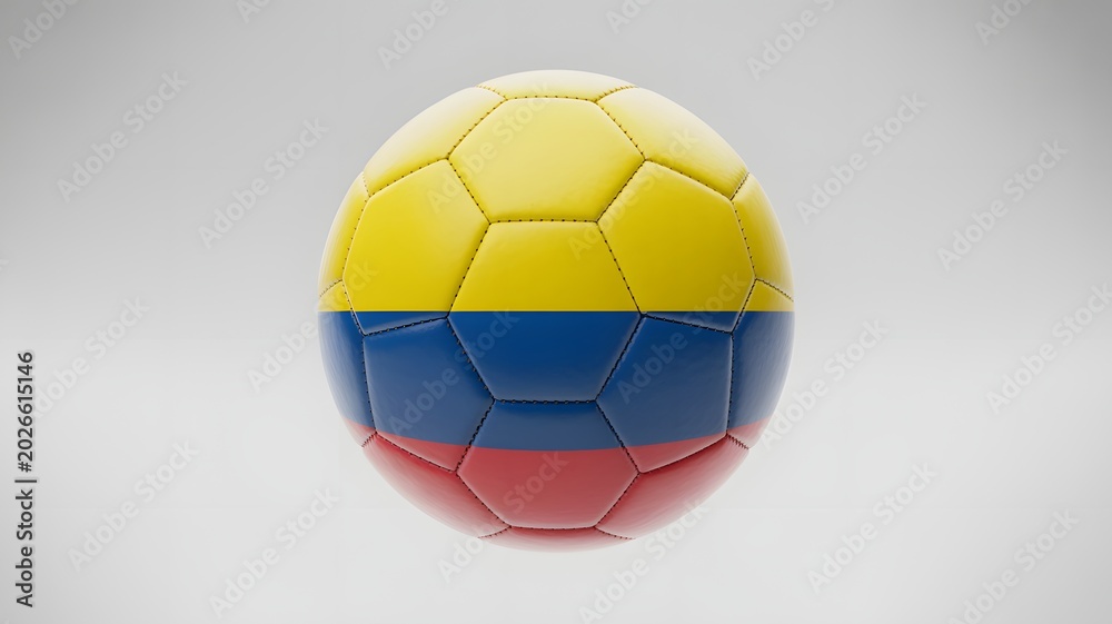 Fototapeta premium Colombia football soccer ball colombian flag design