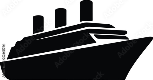 Konstfotografi Silhouette design of a luxury ocean liner cruise ship vector