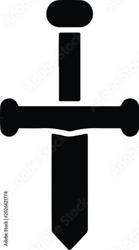 Photography Silhouette design of a medieval fantasy broadsword icon vector
