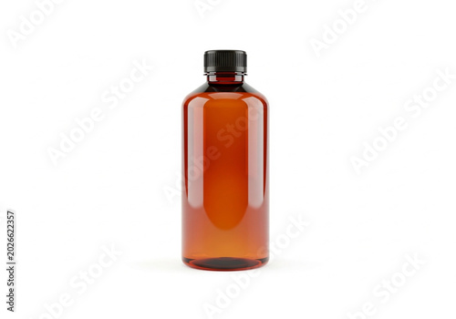 Glass perfume or medicine bottle isolated on white background