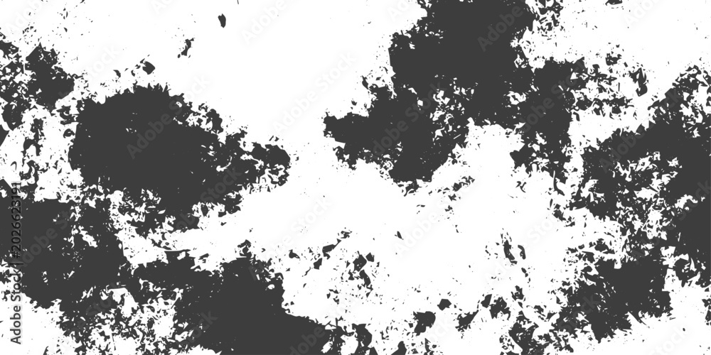 Fototapeta premium Black and White Grunge Texture Background with Distressed Ink Splatter and High Contrast Grain Vector Overlay