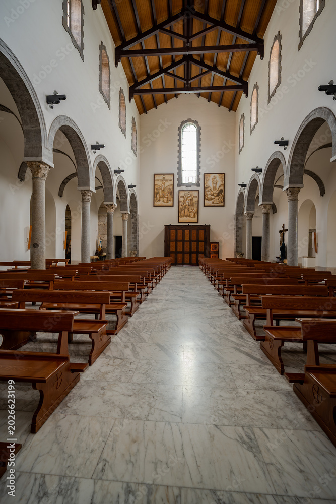 Fototapeta premium The cathedral of San Clemente is the main place of worship in the city of Teano, in Campania, and the seat of the diocese of Teano-Calvi