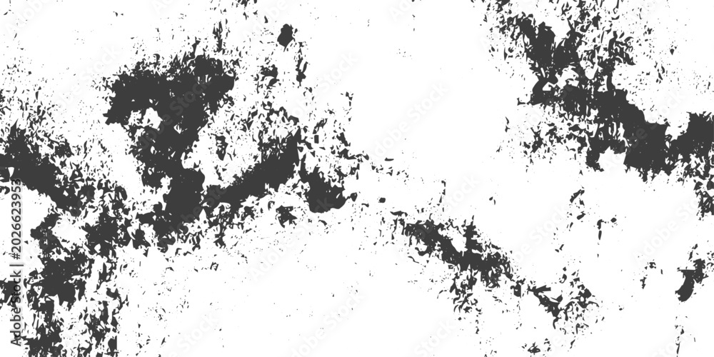 Fototapeta premium Abstract Black and White Grunge Texture Background with Distressed Ink Splatters and Rough Edges Vector Graphic