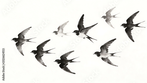 Swallows in Flight symbolizing exploration and the great outdoors