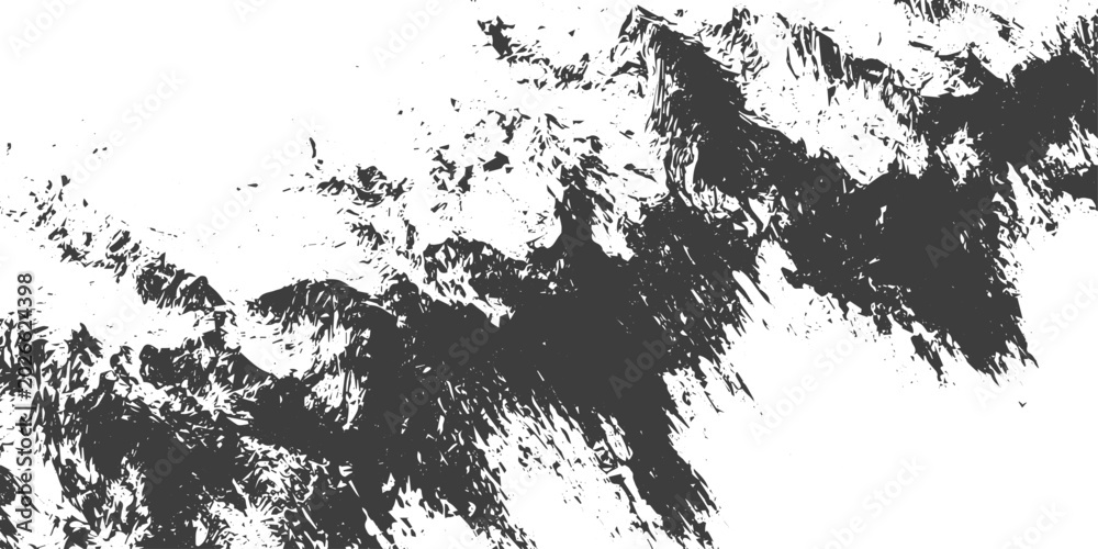 Obraz premium Abstract Black Grunge Texture with Distressed Ink Splatter and Brush Strokes on White Background Vector Illustration