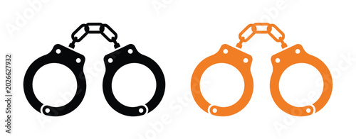 Tableau sur toile Handcuffs Icon Vector Set Featuring Shackle Illustration Signs for Police Symbol