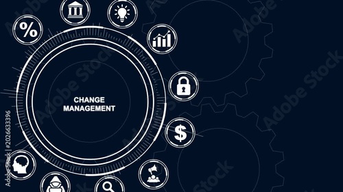 Digital Change Management Strategy Concept with Icons and Gears business