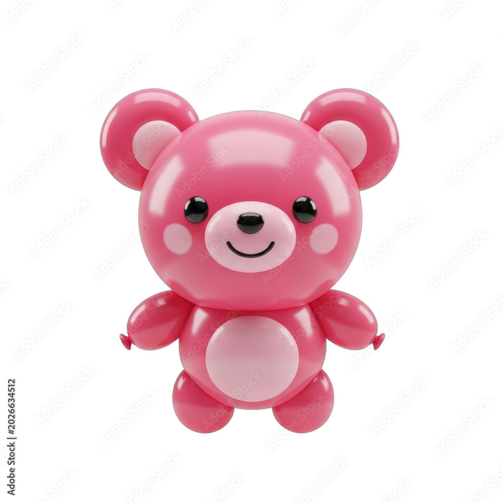 Fototapeta premium Cute pink teddy bear cartoon character