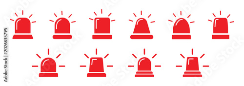 Canvastavla Emergency siren icons set in flat styles