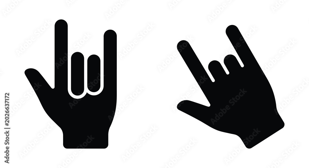 Obraz premium Rock and roll hand gestures silhouette