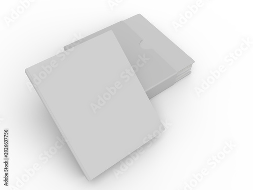 Cuadro en lienzo Slipcase book mockup with clean white hardcover packaging on background