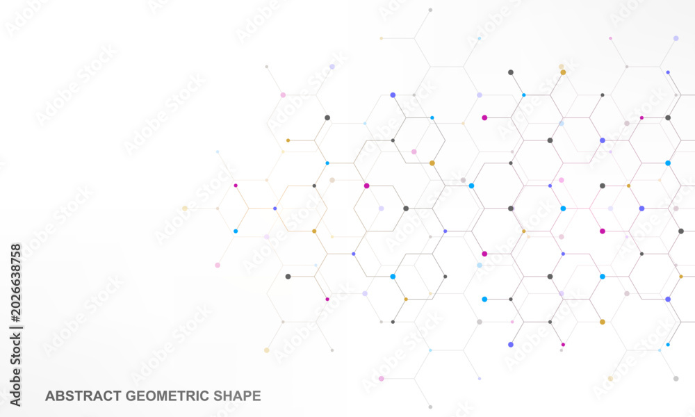 Naklejka premium Graphic design element with abstract geometric background of simple hexagon pattern