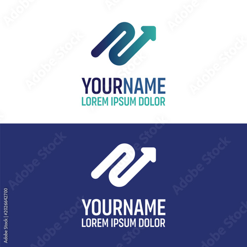 Modern Minimalist Arrow Letter N Logo Design