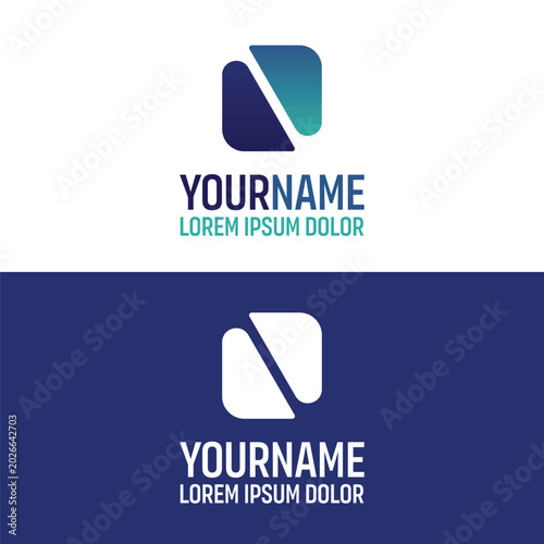 Modern Minimalist Negative Letter N Logo Design
