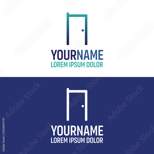 Modern Minimalist Door Letter N Logo Design