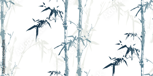 bamboo abstract seamless pattern design brush strokes japanese chinese vector ink traditional asian design isolated
