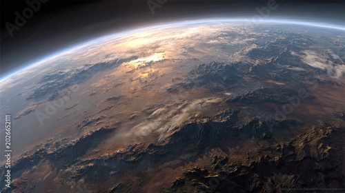 Earth from space a detailed view of the planet with atmospheric detail