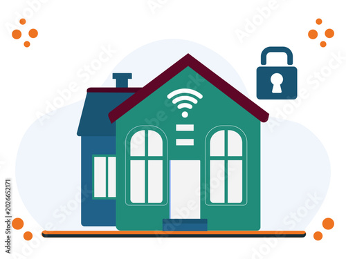 Fotografie Secure Haven Concept Illustration Vector Style