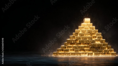 A ladder to financial success made of glowing gold blocks, against a dark, cinematic backdrop.
