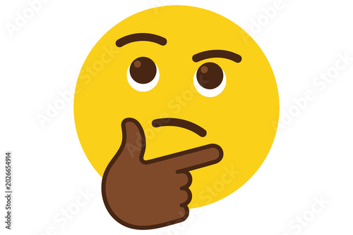 Thinking face emoji illustration isolated vector graphic for digital communication