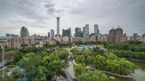 Time-lapse of Beijing's urban development and transformation into a modern, digital, smart city with a strong technological feel