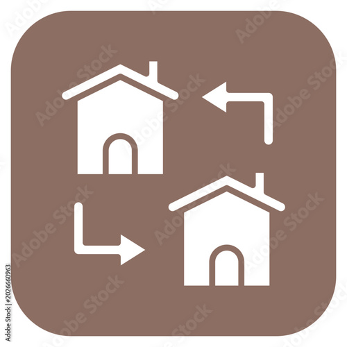 Принти на полотні Exchange home icon style