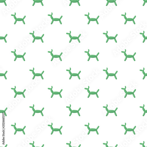 Schilderij op canvas Green balloon dog pattern replicating, creating a playful and decorative backdro