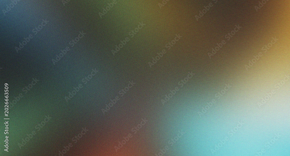Fototapeta premium Cinematic grain texture with dark blue green and gold light streaks.