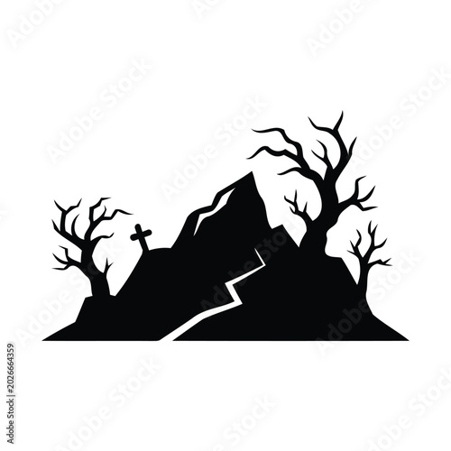 Photos Halloween Haunted Horror Silhouette Vector Icon Collection