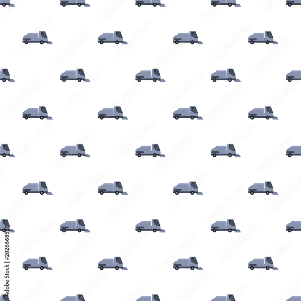 Obraz premium Street sweeper vehicles repeating in a seamless pattern for urban cleaning