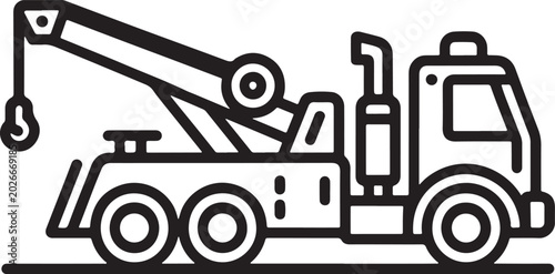 Foto Tow Truck Line Icon Vector Illustration for Roadside Assistance Services vector design on transparent background