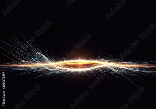 Abstract energetic wave pushing outward, illustrating infinite growth, scale increase, and spreading possibilities across a cosmic digital plane ,vibrant ,cosmic ,modern