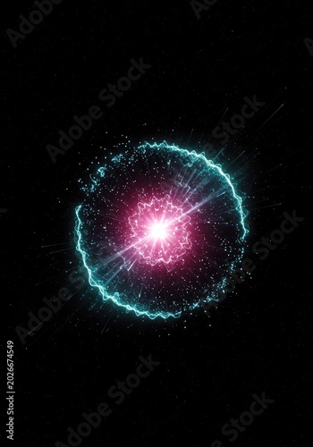An abstract visualization of a quantum vacuum state showing energy fluctuations, virtual particles, and underlying cosmic forces in a dark space ,energy ,universe ,network