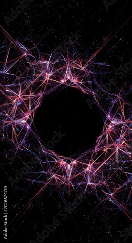 An intricate abstract digital network forming a complex, dark background. Repeating geometric structures suggest hidden data pathways and profound mystery ,profound ,structure ,pathway