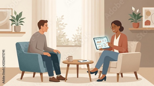 Professional Consultation in Modern Office Setting with Charts