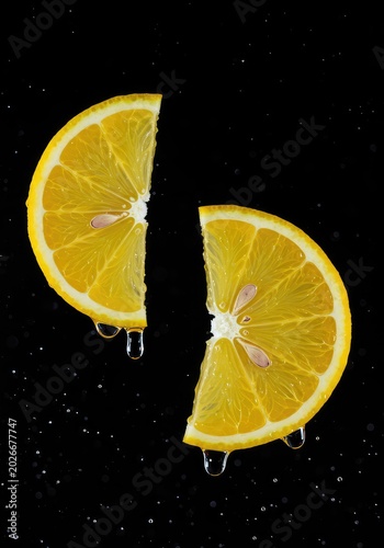 Highly acidic citrus slices dripping with clear water, emphasizing refreshing wetness and extreme, tart flavor ,health ,organic ,green