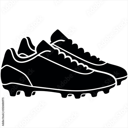  Football shoes silhouette vector illustration logo sticker isolated on white background.