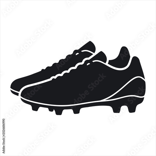 football shoe's  silhouette vector illustration logo sticker isolated on white background.