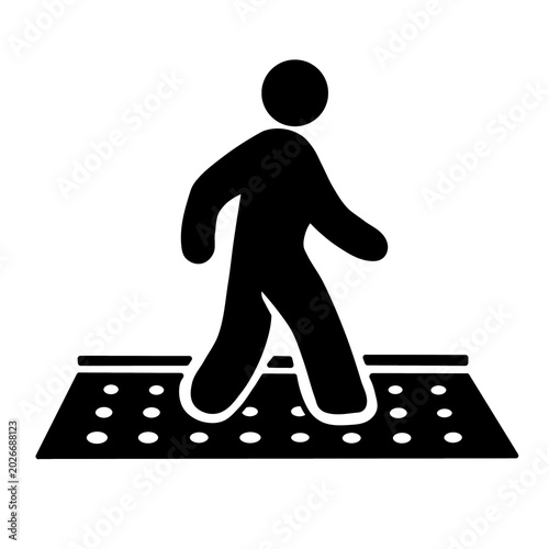 Schilderij op canvas Suitable for urban planning materials, accessibility resources, safety signage, and visually impaired navigation tools in cities and public spaces