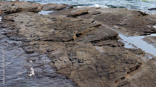 Canvastavla Prehistoric Earth Formation: Layered Sedimentary Rock and Ancient Coastal Geolog