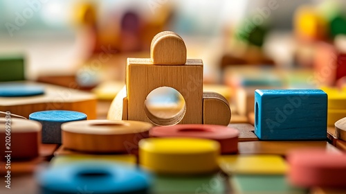 Board game builder wooden parts for building game education entertaining games for children educational games for kindergarten close up