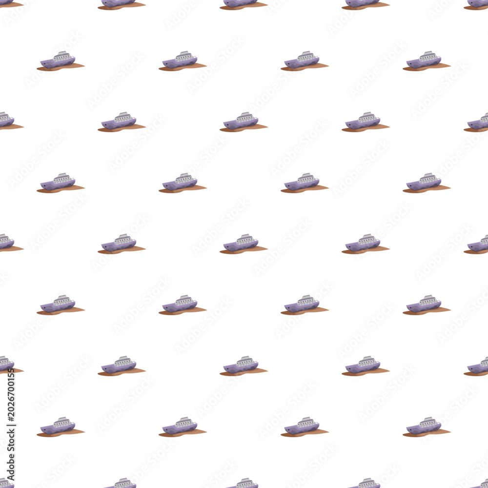 Fototapeta premium Purple boat pattern creating a seamless maritime transport theme