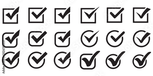 Vászonkép Checkmark icon set