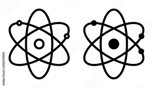 Fényképezés Atomic Structure Icons, Science Nucleus Symbols, Physics Orbit Diagrams, Chemist
