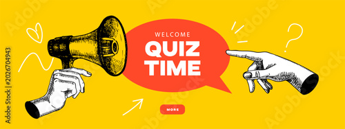 Photos Trendy sketch halftone collage quiz background