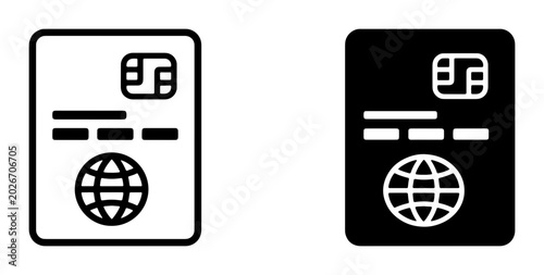 Schilderij op canvas Credit Card Icons, Payment Method Symbols, Financial Transaction Graphics, Globa