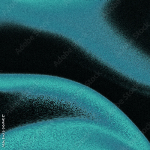 Vibrant teal and black abstract swirls create dynamic illustration background 12