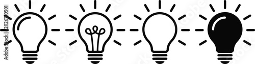Photos Light bulb icons showing different ideas and energy with light source innovation