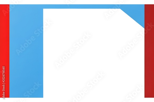 abstract minimalist geometric frame background with blue red and brown boarders
